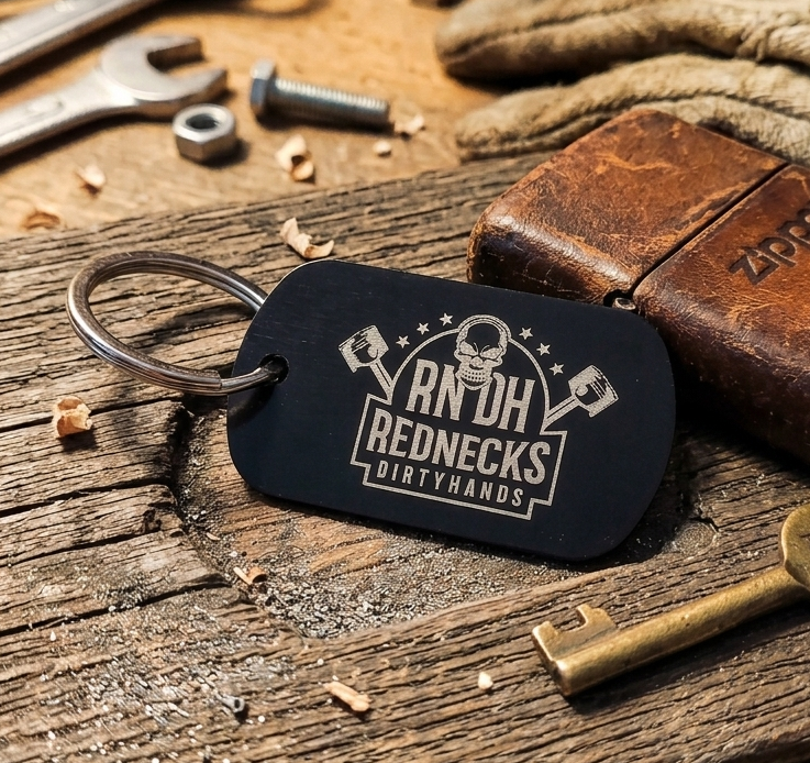 Black Metal Keychain